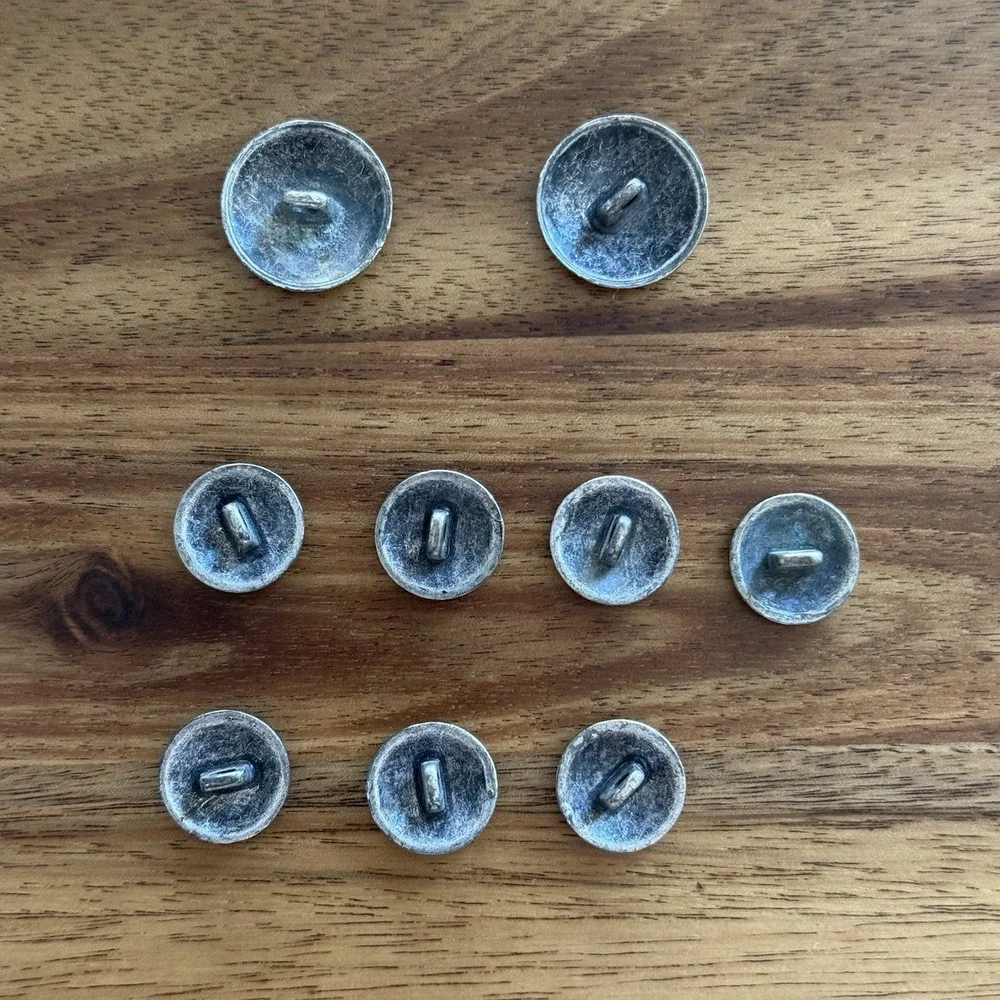 Royal Crown & Shield Gunmetal Button Set +1 Extra Replacement For Blazer Jacket